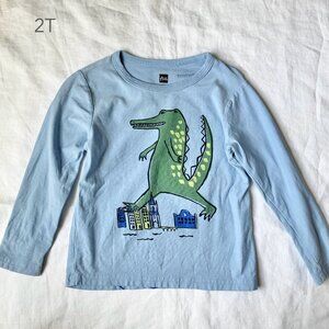 🪴5/$30 Tea Collection 2T Toddler Boy Girl Blue Alligator Long Sleeve Tee